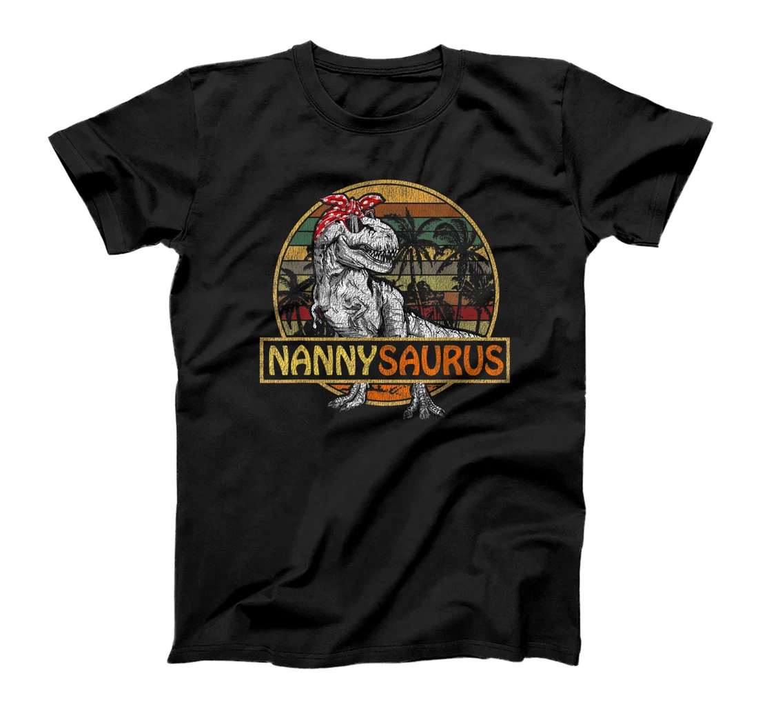 Nannysaurus T Rex Dinosaur Funny Nanny Saurus Family T-Shirt, Women T-Shirt