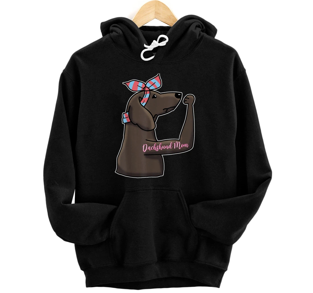 Funny Dachshund Mom Tattoo, Gift Bully Mom Dog Owner Mother Pullover Hoodie