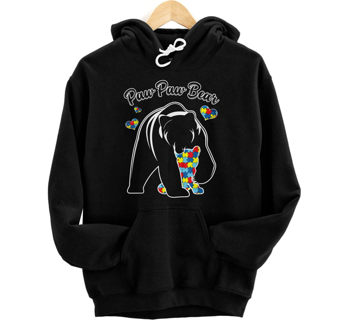 Cute Paw Paw Bear Autism Awareness Autistic Family Lover Pullover Hoodie