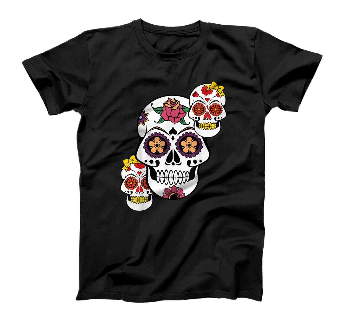 Sugar Skull Family Mothers Day Fathers Day Day of the Dead T-Shirt, Kid T-Shirt and Women T-Shirt