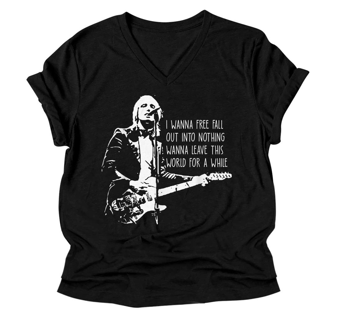 Personalized Black and White Tom Art Petty Essential Country Music V-Neck T-Shirt