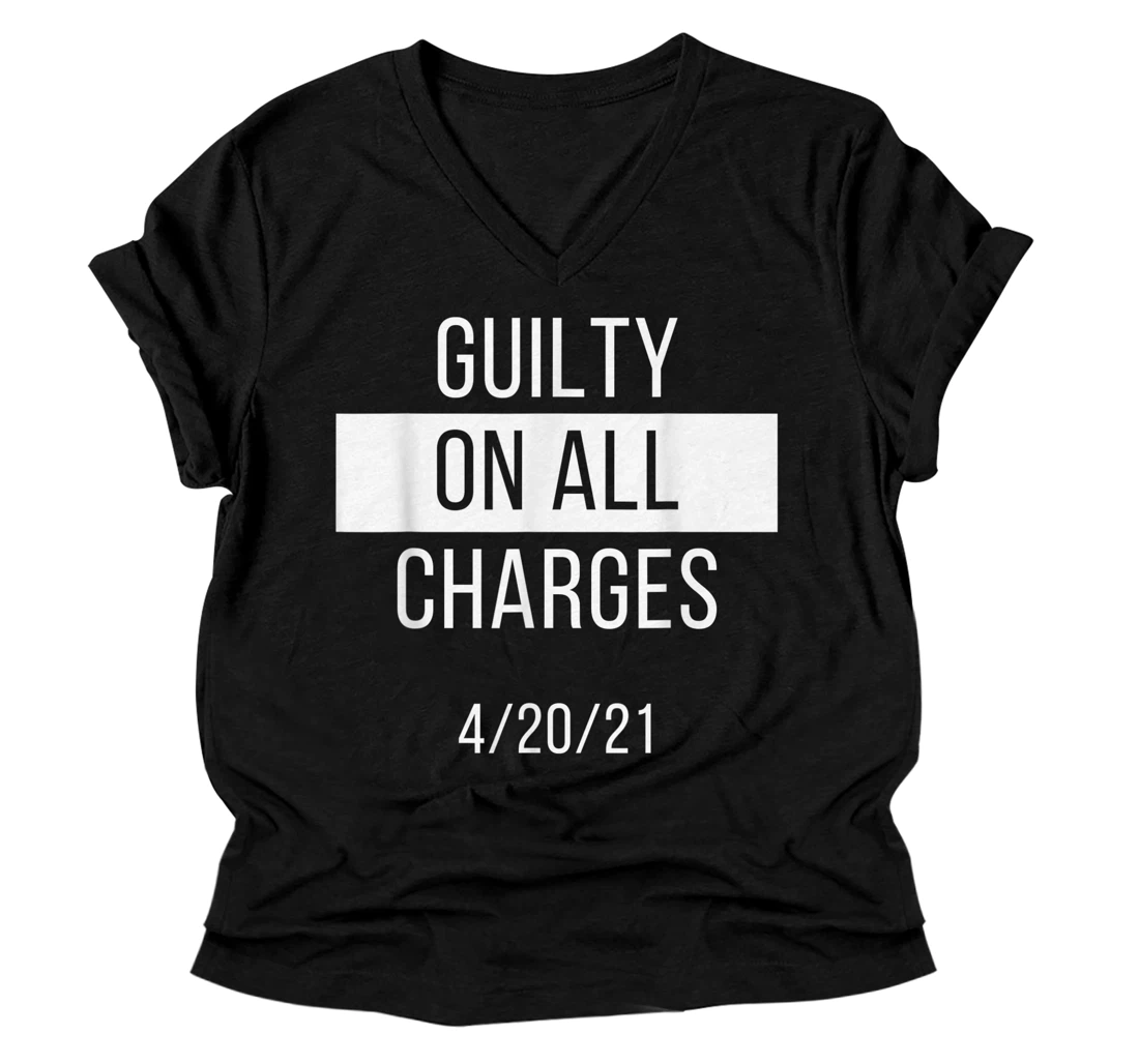 Personalized Guilty On All Charges V-Neck T-Shirt