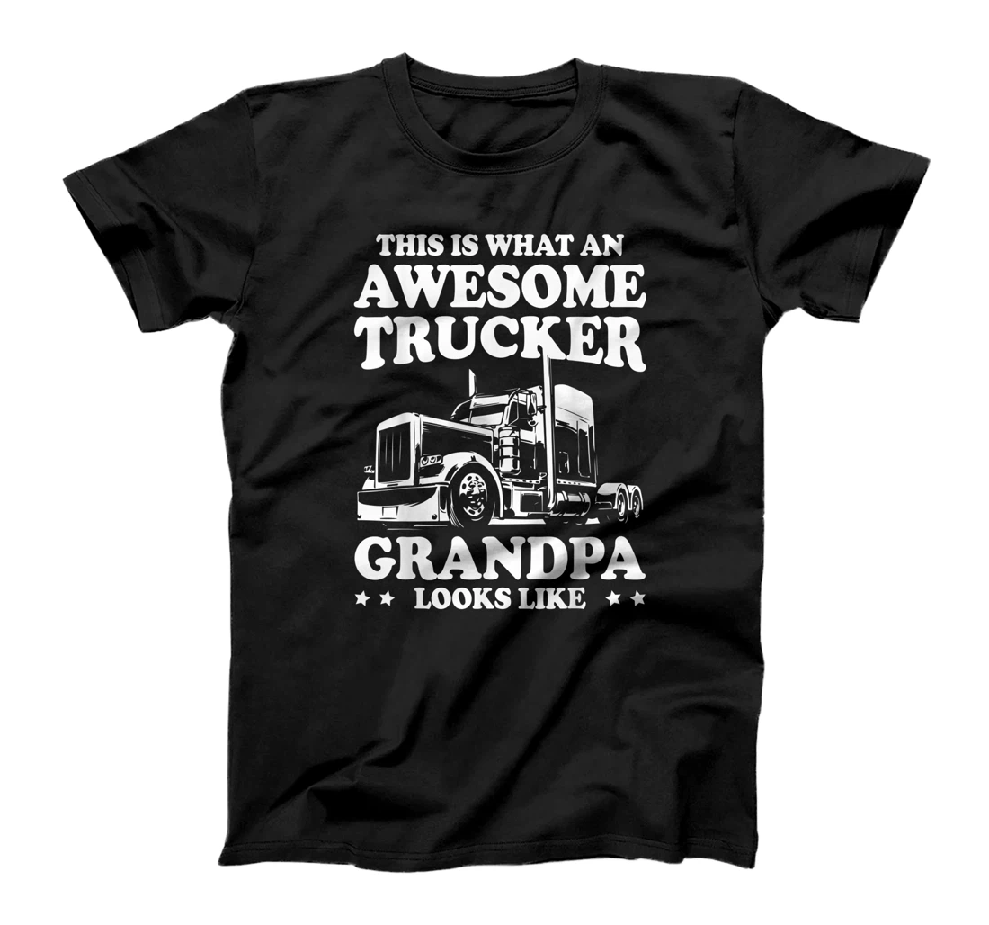 Personalized Mens This Is What An Awesome Trucker Grandpa Looks Like Trucking T-Shirt