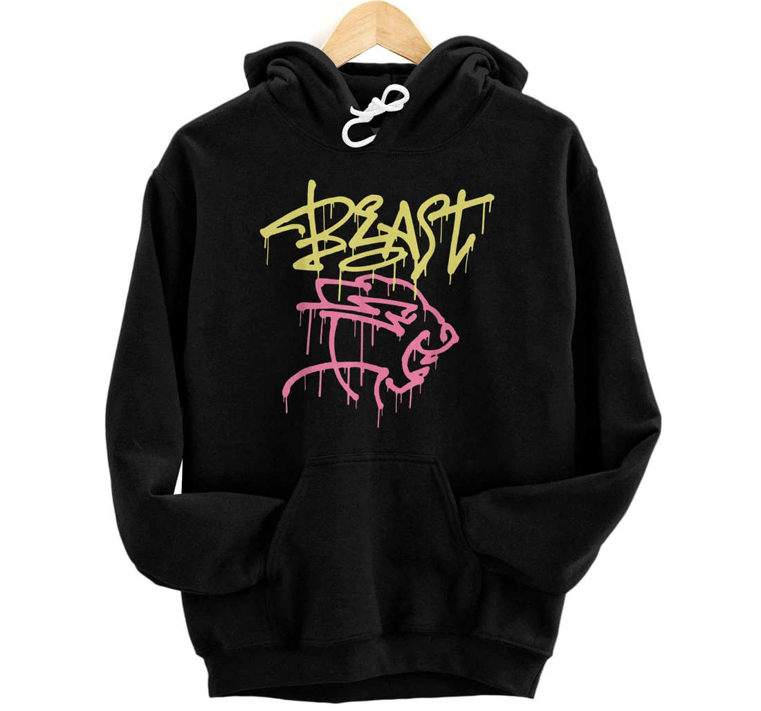 Retro Mr Tee Beast Design Arts Playing Gaming Vaporware Front and Back Print Pullover Hoodie