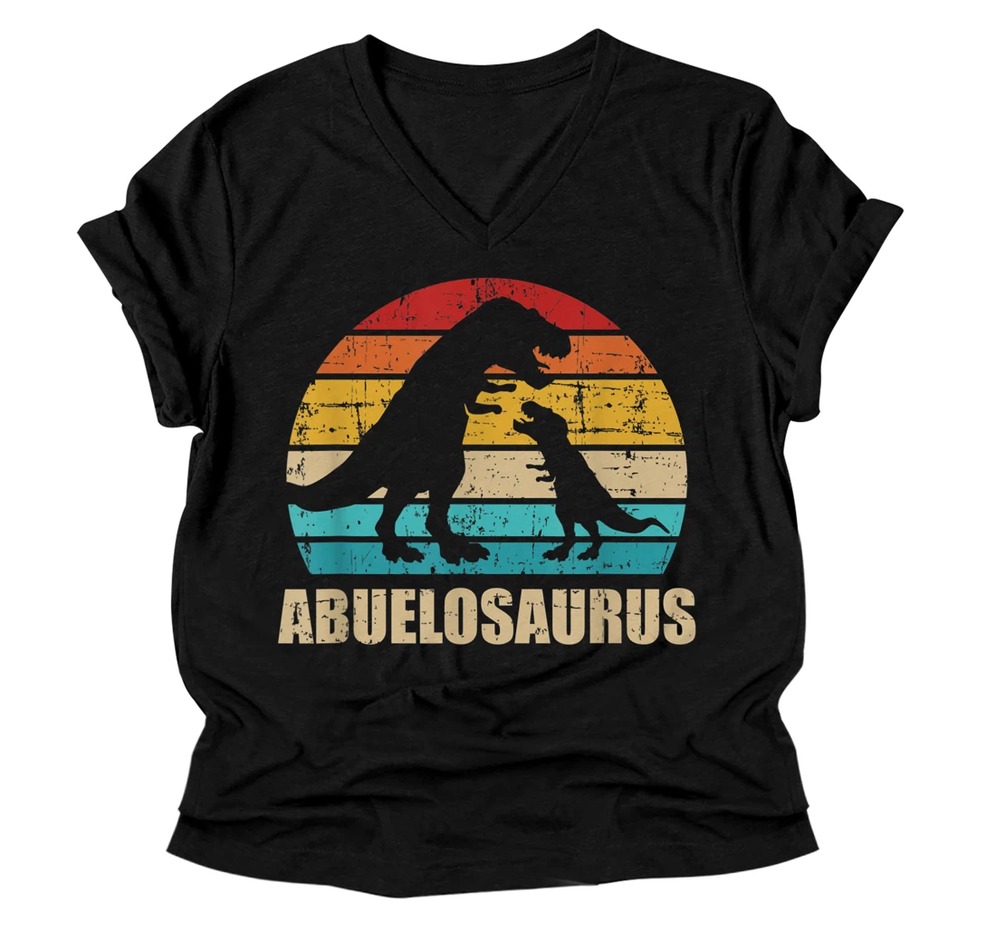 Mens Abuelosaurus vintage retro para abuelo V-Neck T-Shirt