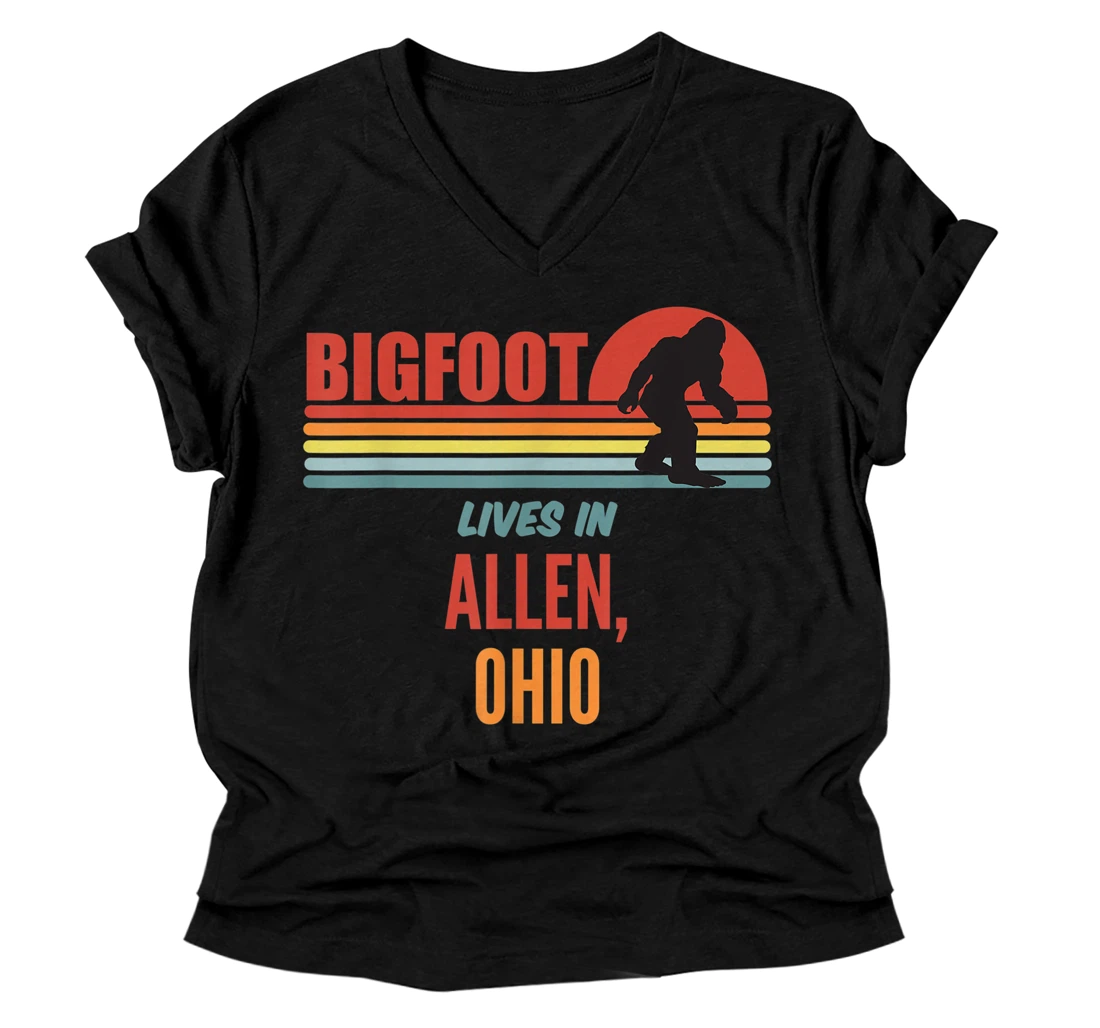 Bigfoot Sighting In Allen Ohio V-Neck T-Shirt