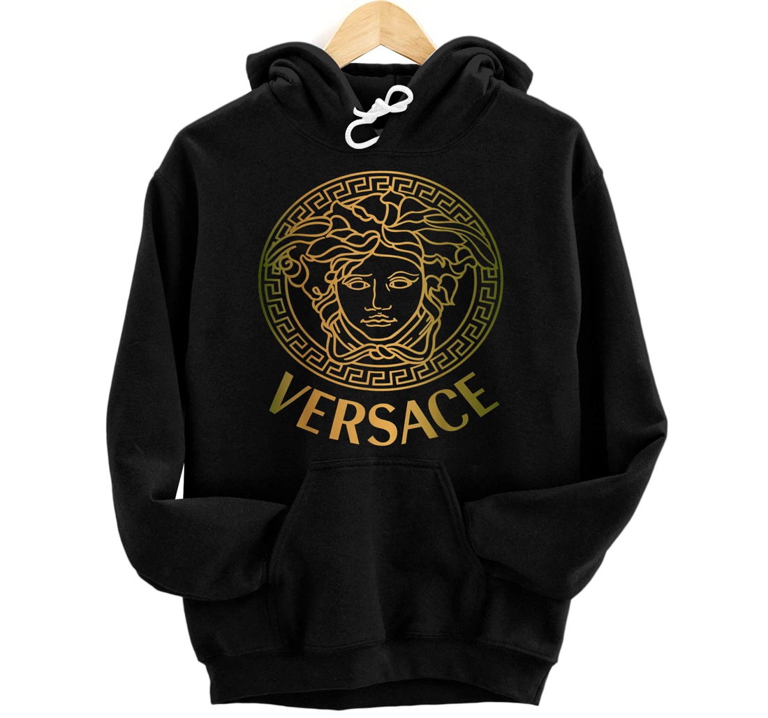 ver sace Front and Back Print Pullover Hoodie