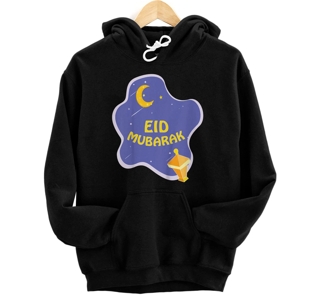 Kids Eid Mubarak shirt Happy Eid for kids Ramadan Muslim Holidays Front and Back Print Pullover Hoodie