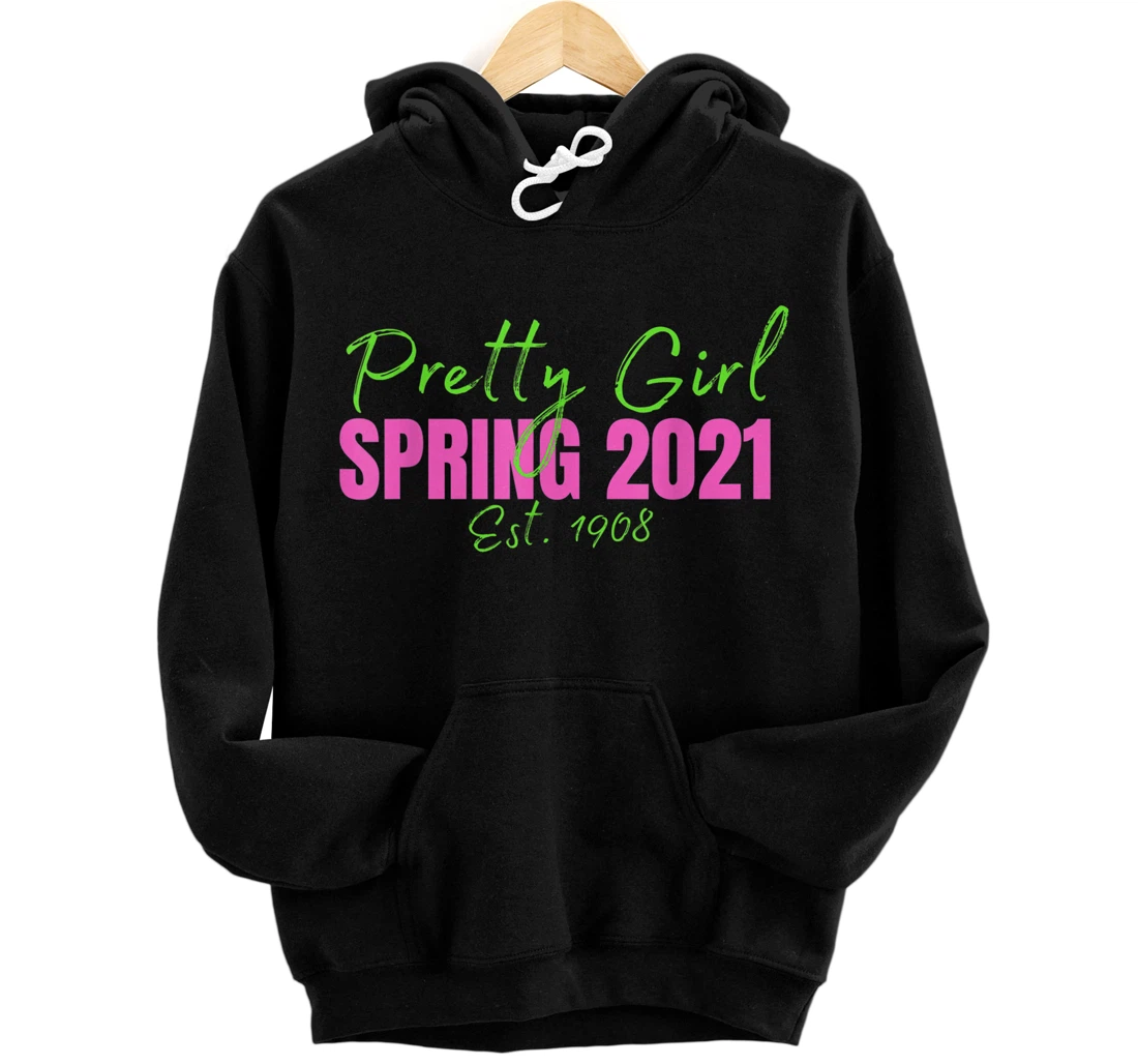 Pretty Girl Spring 2021 Est. 1908 Front and Back Print Pullover Hoodie