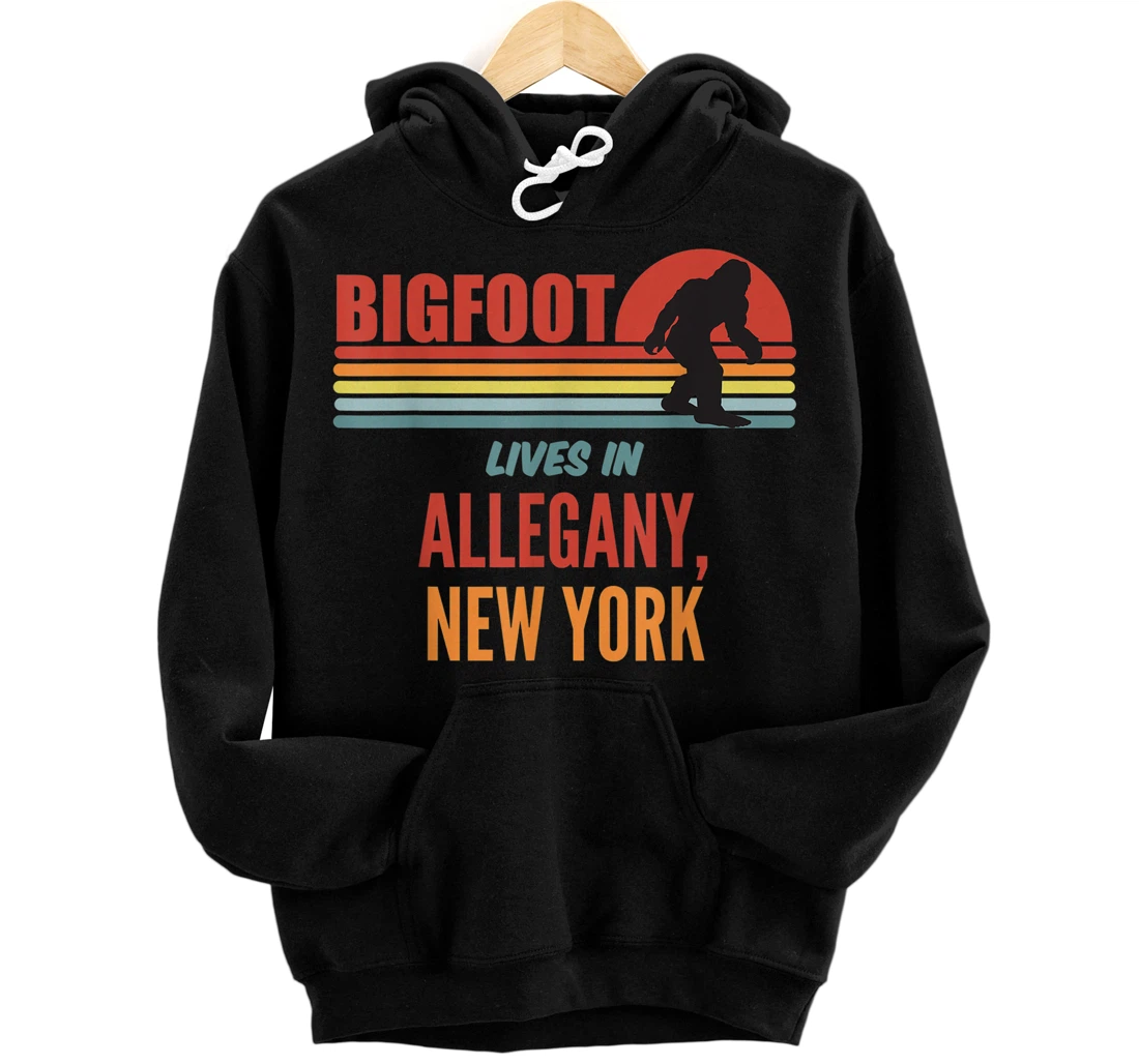 Bigfoot Sighting In Allegany New York Front and Back Print Pullover Hoodie