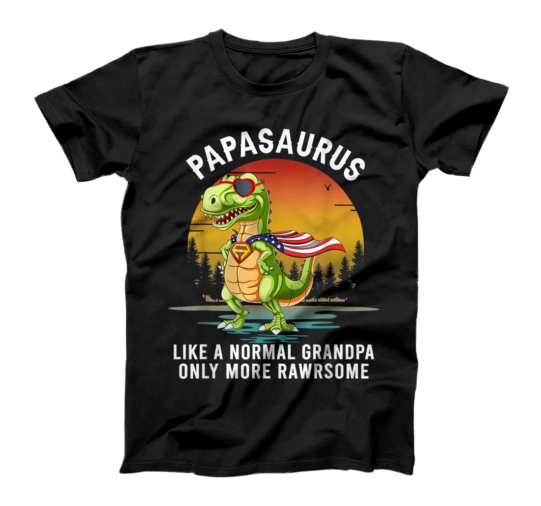 Mens Papasaurus Like a Normal Grandpa Only More Rawrsome T-Shirt