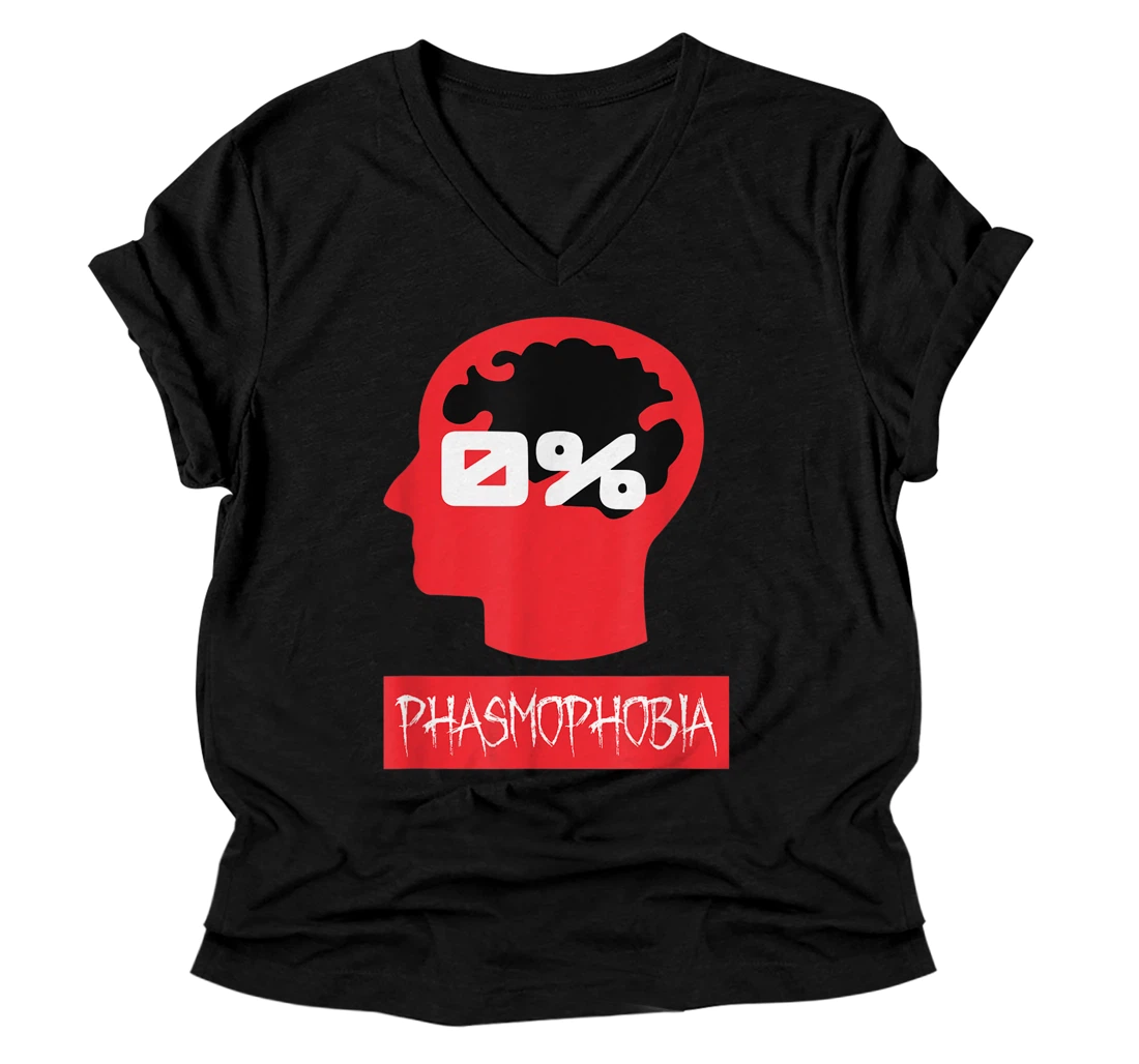 Phasmophobia Zero Sanity V-Neck T-Shirt