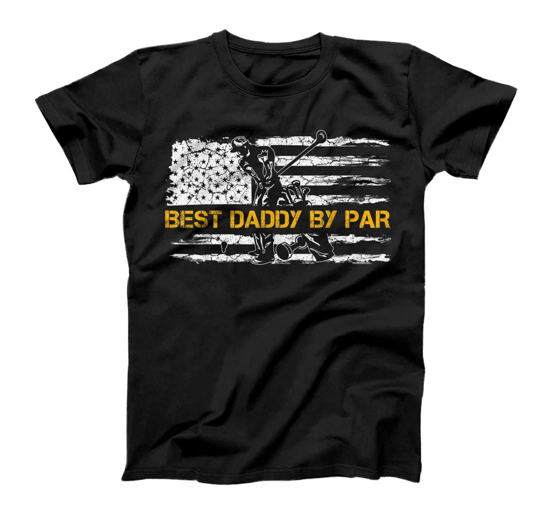 Vintage US American Flag Best Daddy By Par Golfer Silhouette T-Shirt, Women T-Shirt