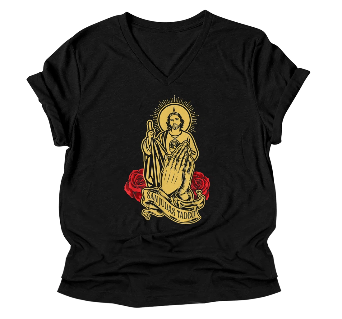 SAN JUDAS TADEO APOSTLE JUDAS THADDAEUS SAINT JUDE V-Neck T-Shirt