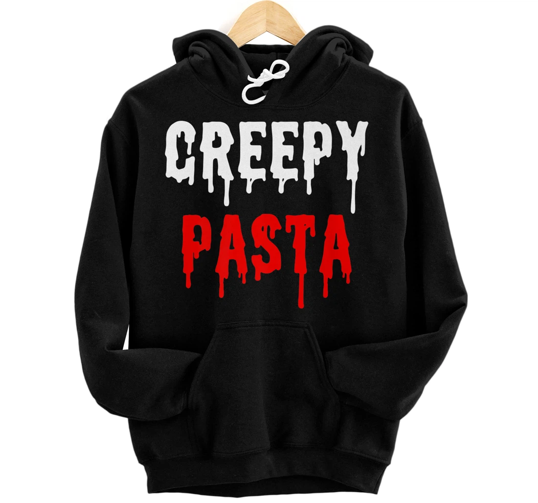 Creepypasta Scary Story Writer Reader White Red Premium Front and Back Print Pullover Hoodie