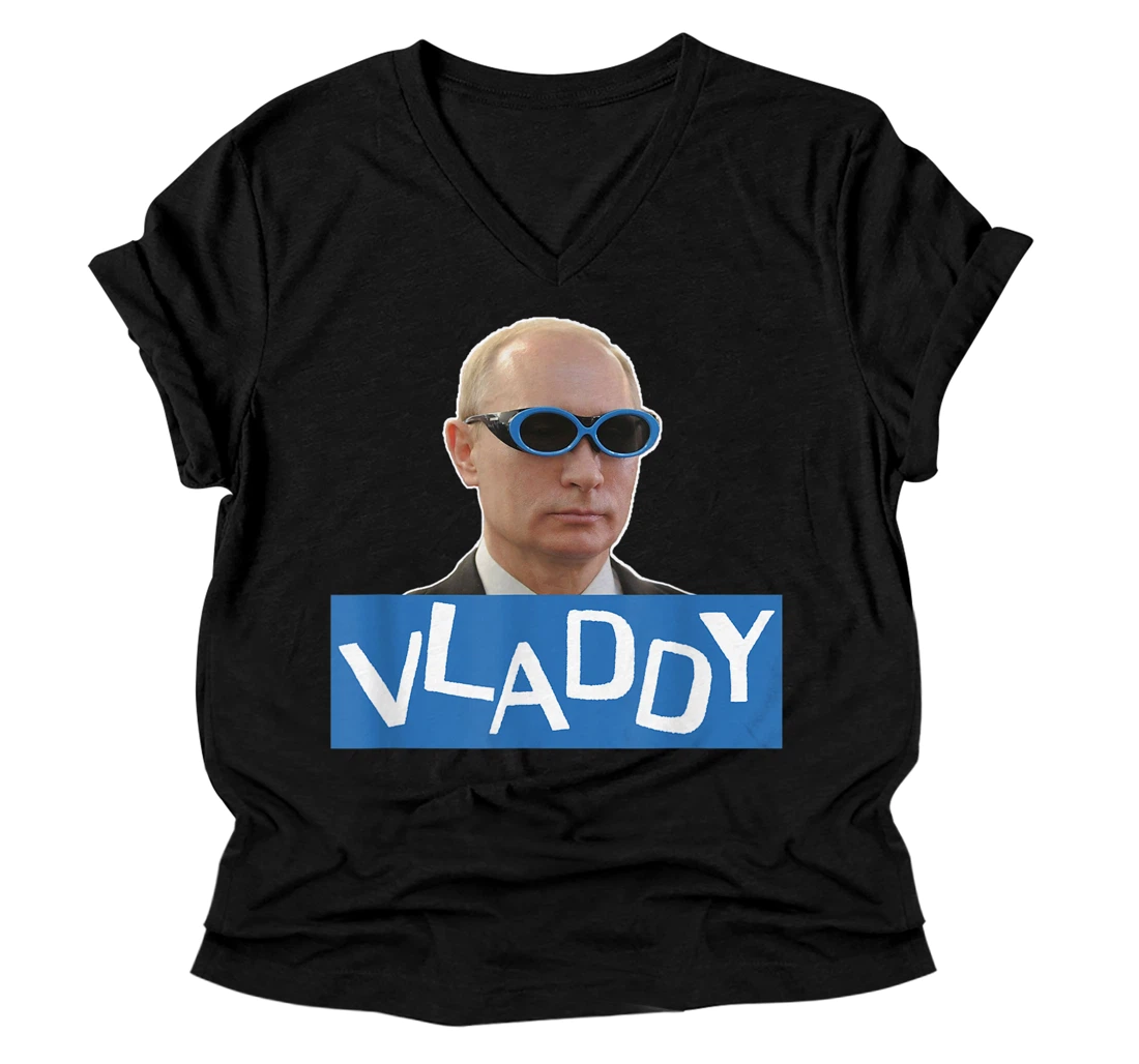 Pelagic evaluate Rainbow Vladdy" Vladimir Putin Funny Politics Satire V-Neck T-Shirt - King Print AZ