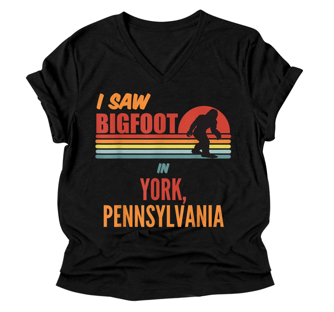 Bigfoot Lives In York Pennsylvania V-Neck T-Shirt