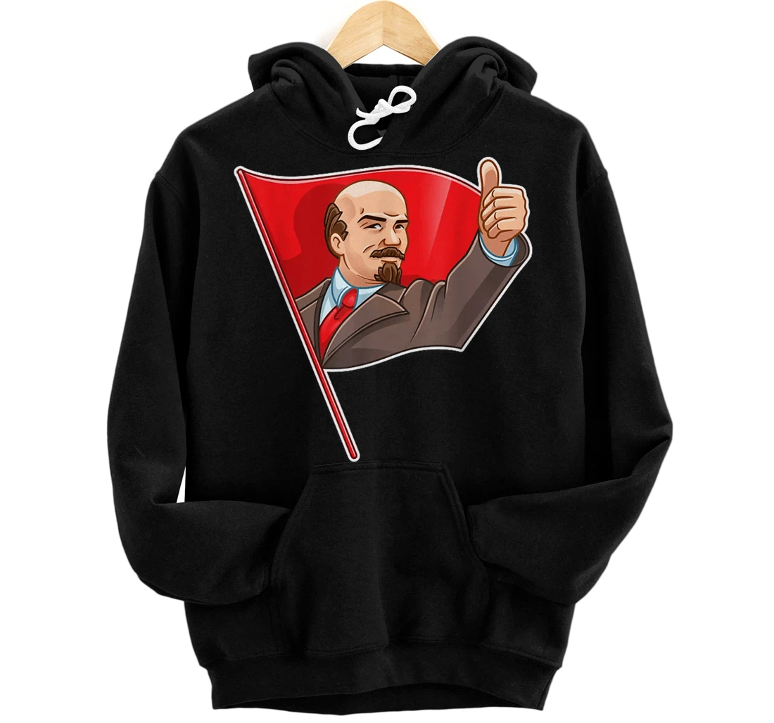 Funny USSR Soviet Union - Communist Vladimir Lenin Front and Back Print Pullover Hoodie