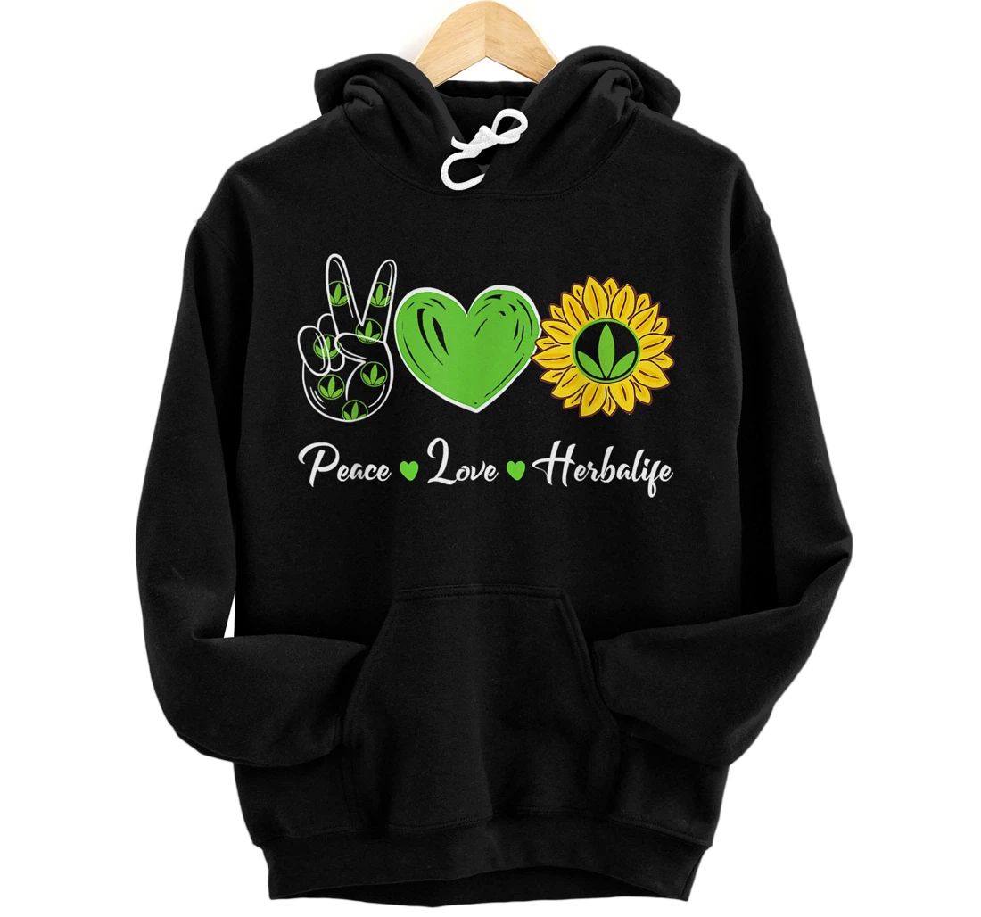 Peace Love Sunshine Herbalife Front and Back Print Pullover Hoodie