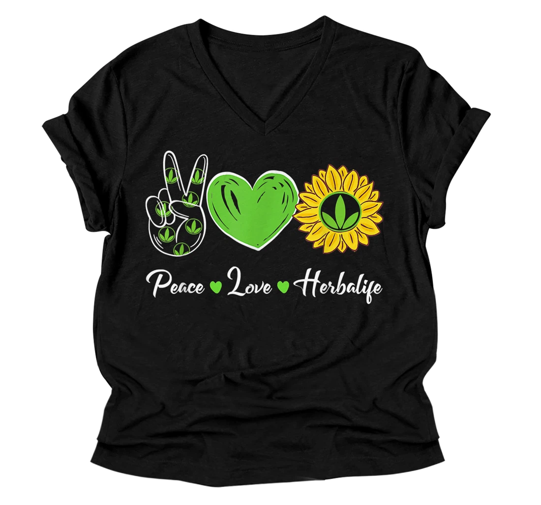 Peace Love Sunshine Herbalife V-Neck T-Shirt