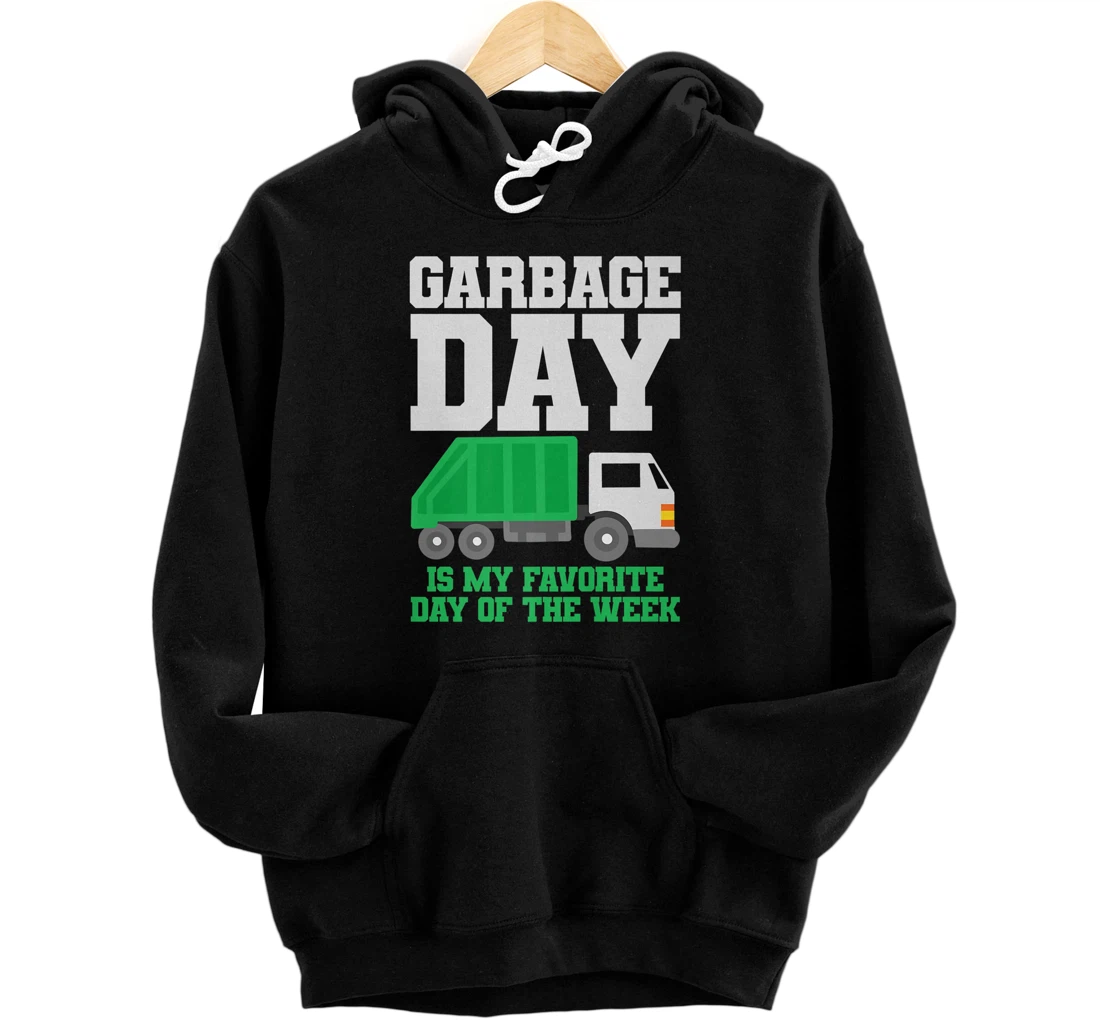 Garbage Truck Garbage Day Premium Front and Back Print Pullover Hoodie