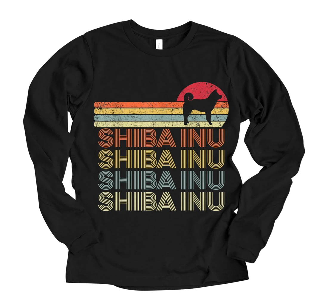 Funny Dog Lover Shiba Inu Retro Long Sleeve T-Shirt