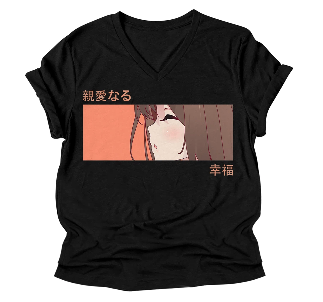 Anime Girl Eyes - Japan Culture Art - Japanese Aesthetic Premium V-Neck T-Shirt