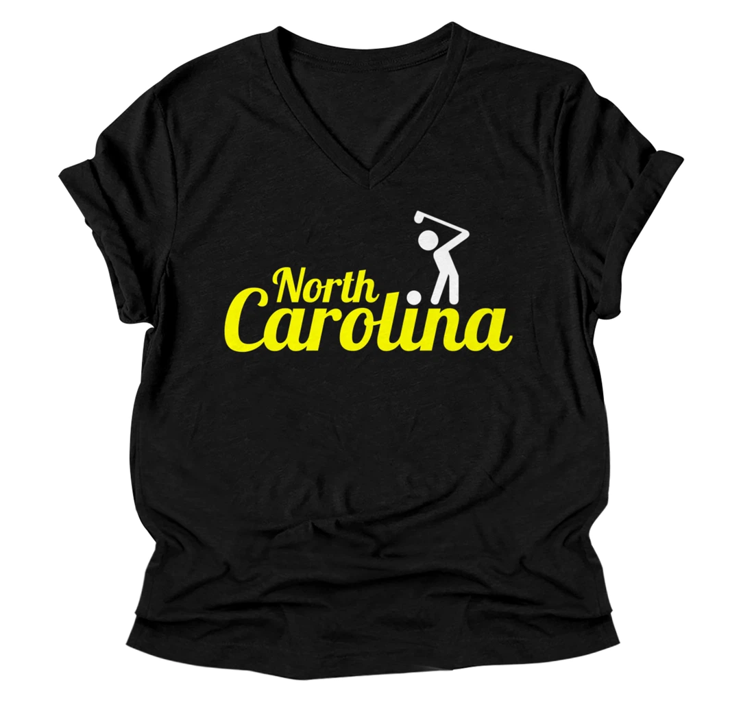 Amateur Golf Vacation Player Coach North Carolina Golf Premium V-Neck T-Shirt