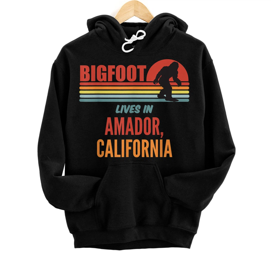 Bigfoot Sighting In Amador California Front and Back Print Pullover Hoodie