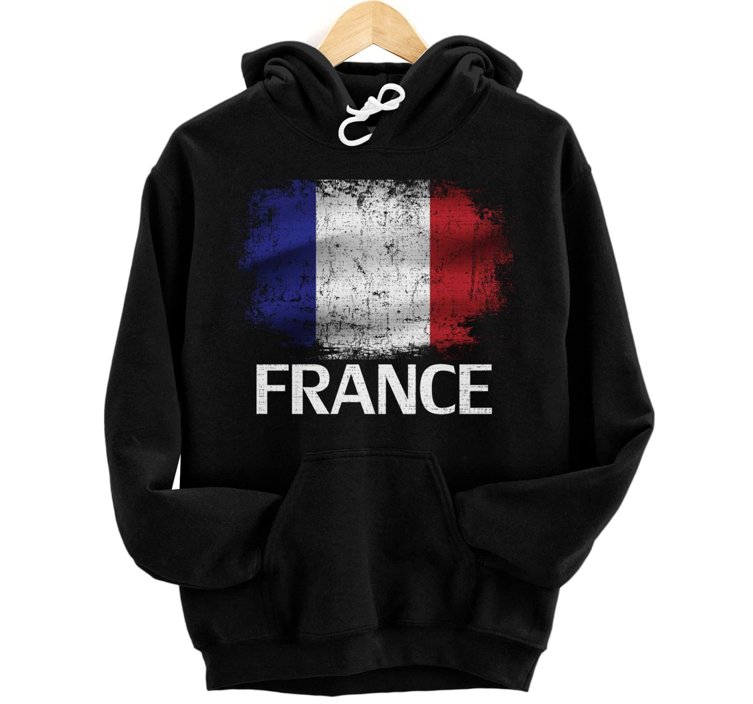 Vintage France Flag For French Gift Pullover Hoodie