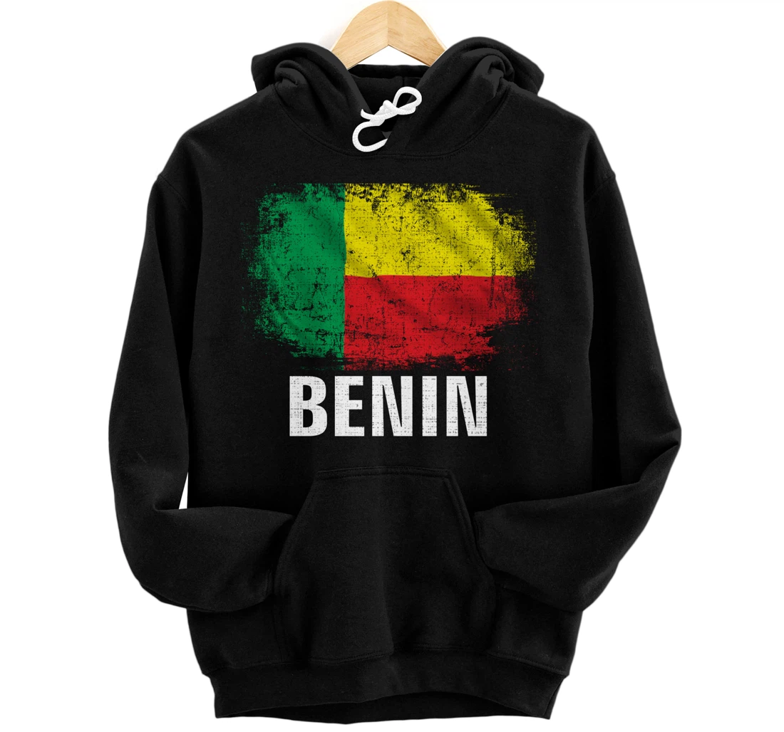 Vintage Benin Flag For Beninese Gift Pullover Hoodie