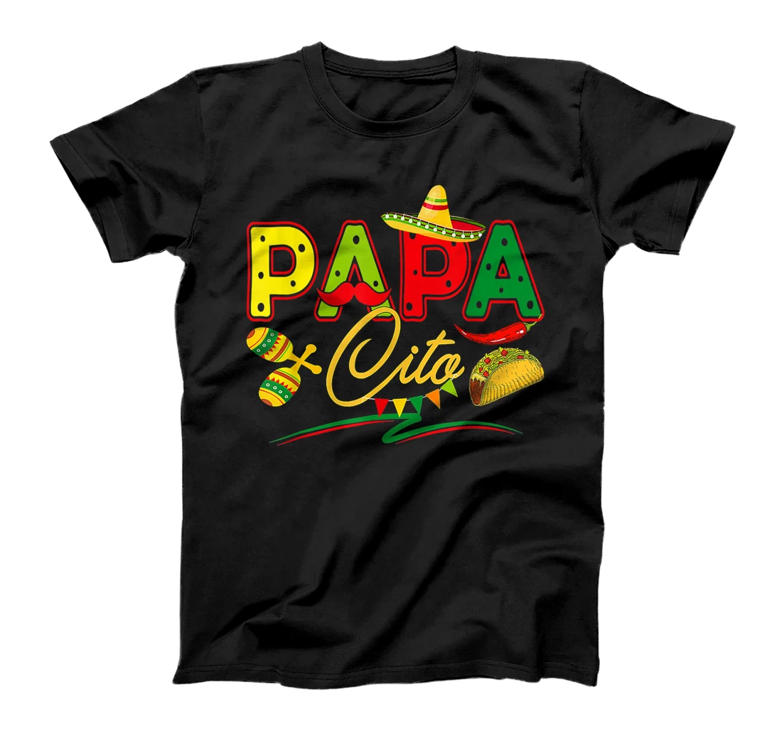 Personalized Mens Papacito Cinco de May Mexican Hat T-Shirt