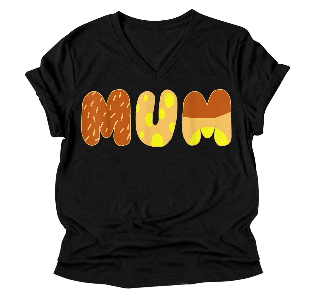 Personalized B.luey Mum V-Neck T-Shirt For Moms on Mother's Day Chili V-Neck T-Shirt V-Neck T-Shirt