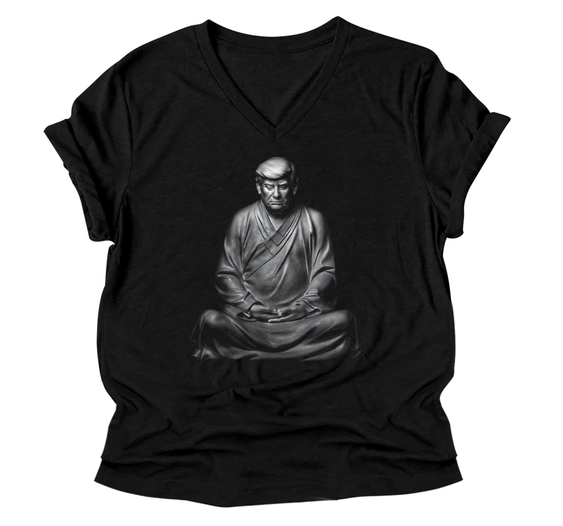 Trump Buddha V-Neck T-Shirt