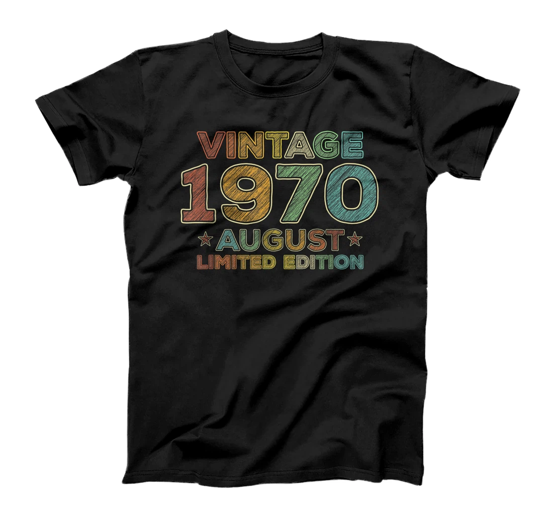 50th Birthday Gift Vintage August 1970 Fifty Years Old T-Shirt, Women T-Shirt