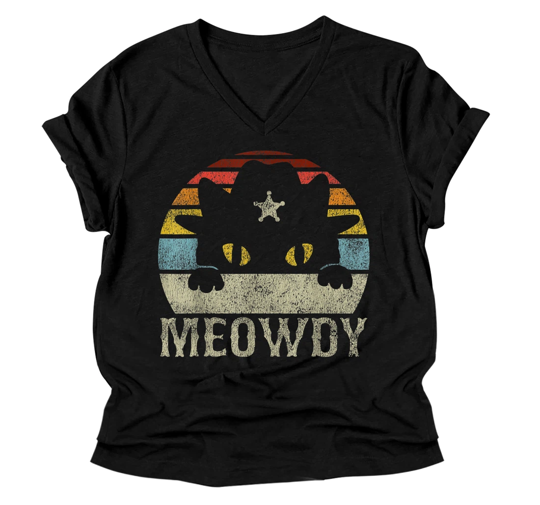 Meowdy Cat Meme V-Neck T-Shirt