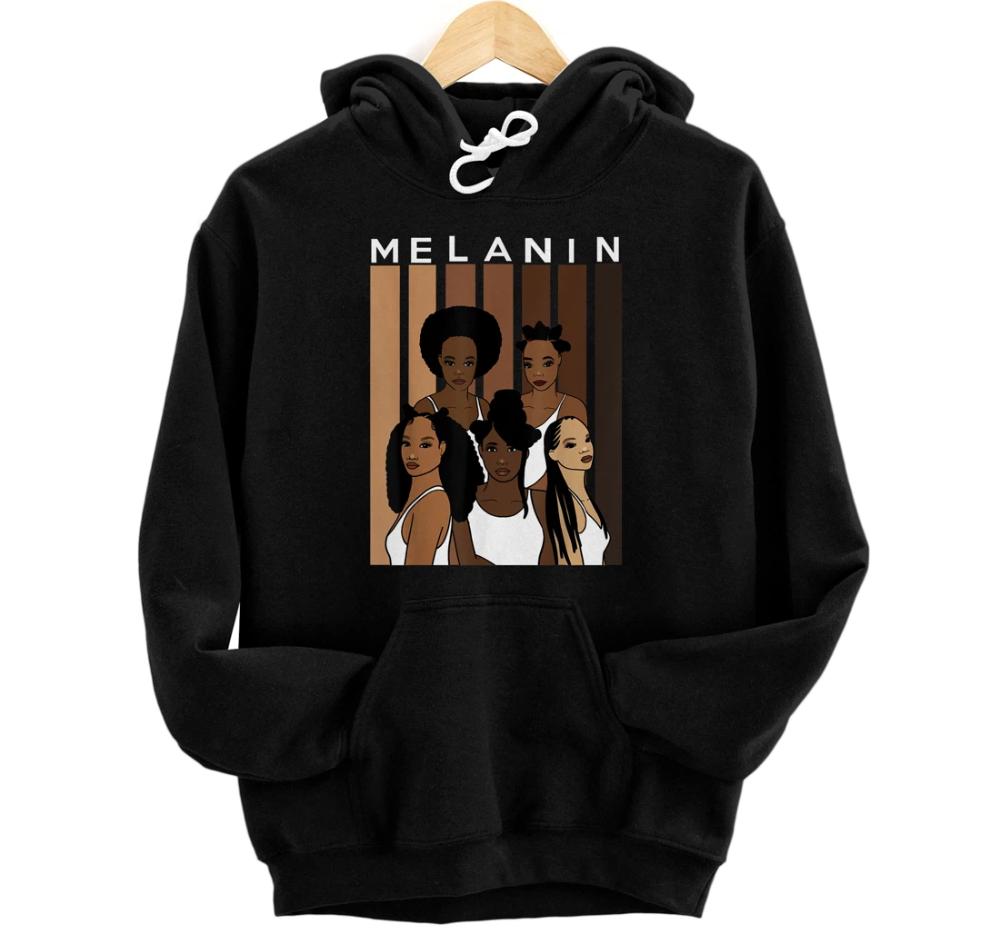 Personalized Oheneba: Melanin Shades Women Black Queen Afro Pride Gift Pullover Hoodie