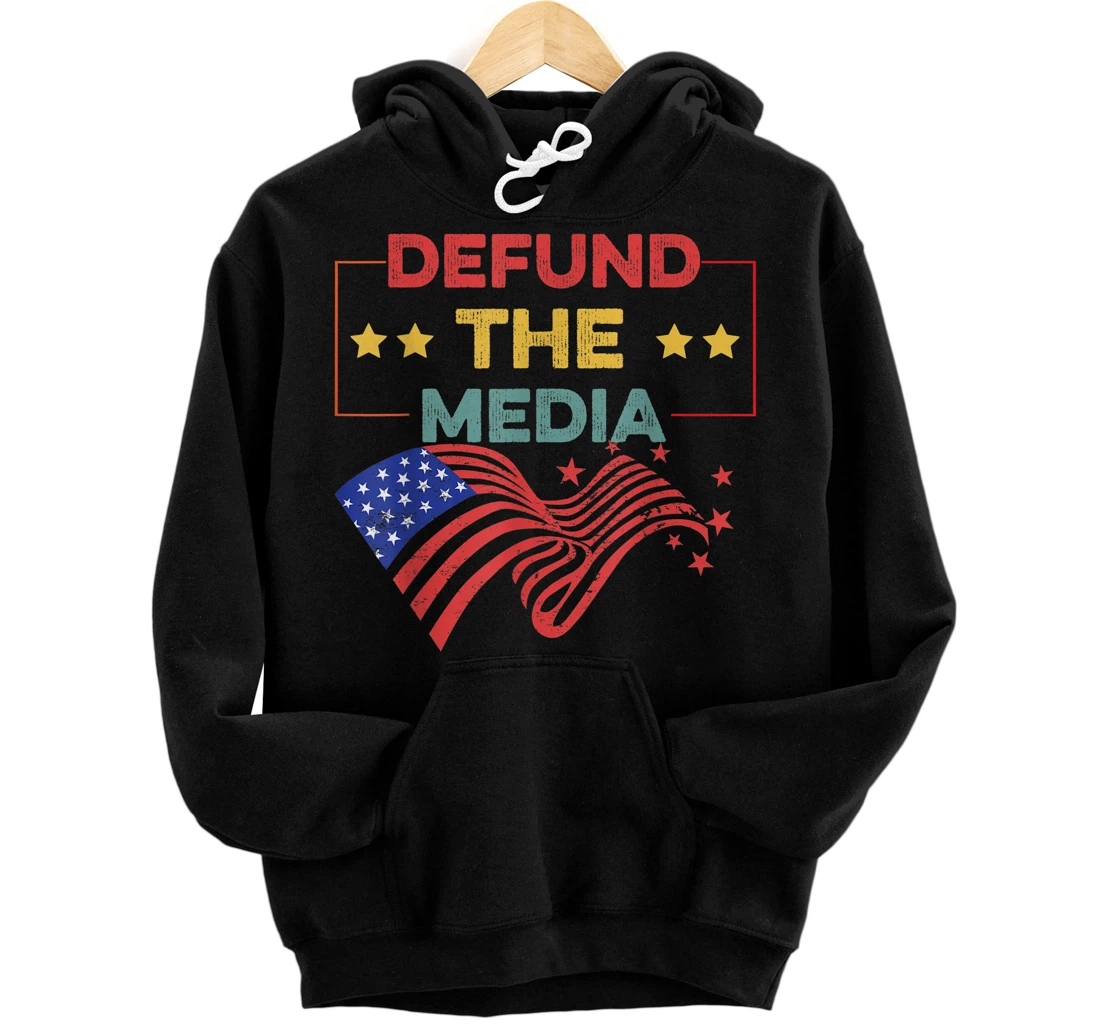 Personalized Defund the media Anti Fake news Vintage Pullover Hoodie