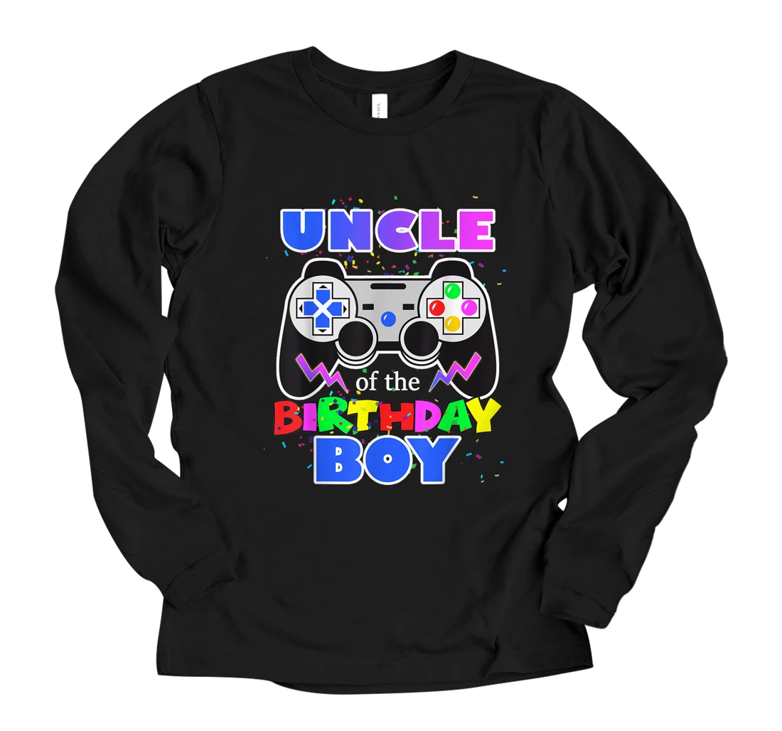 Uncle of the Birthday Boy Video Gamer Birthday Party Long Sleeve T-Shirt