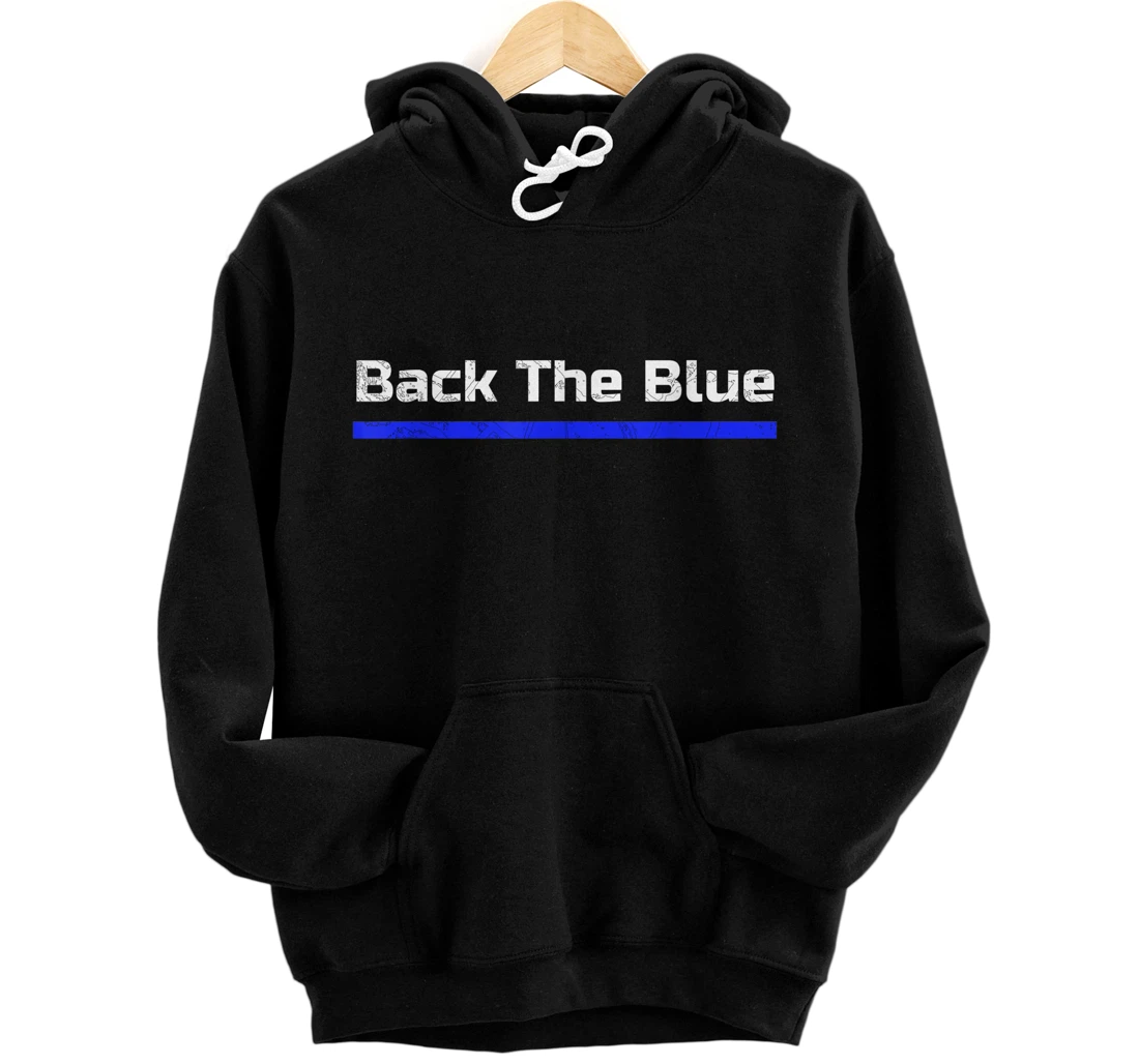 Personalized Back The Blue Police Support Thin Blue Line Defend Cops Pullover Hoodie