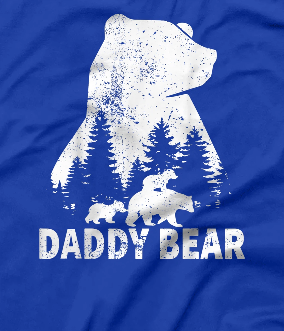 Womens Daddy Bear 2 Cubs Father Day Funny Daddy Bear Twin Dad 2 Kid V-Neck  T-Shirt