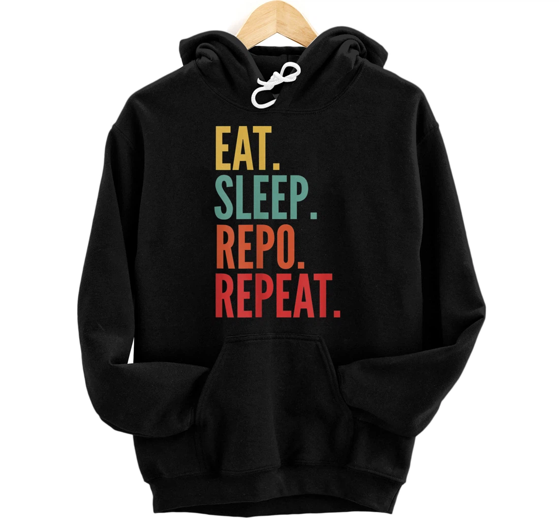 Personalized Repo Crypto, Eat Sleep Repo Repeat Pullover Hoodie