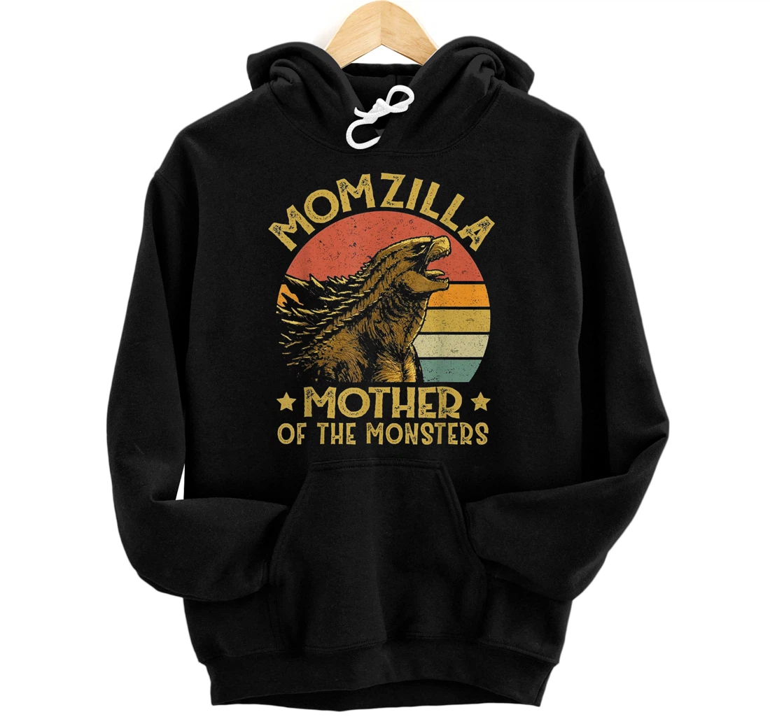 Personalized Vintage Retro Momzilla Mother Of The Monsters Mother's Day Pullover Hoodie