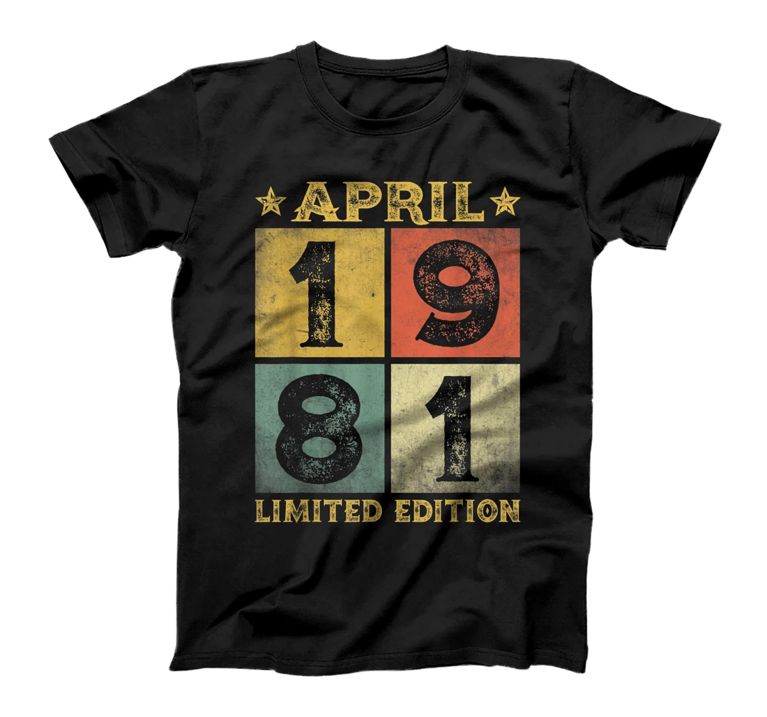 Personalized 40th Birthday Decorations April 1981 Men Women 40 Years Old T-Shirt, Women T-Shirt