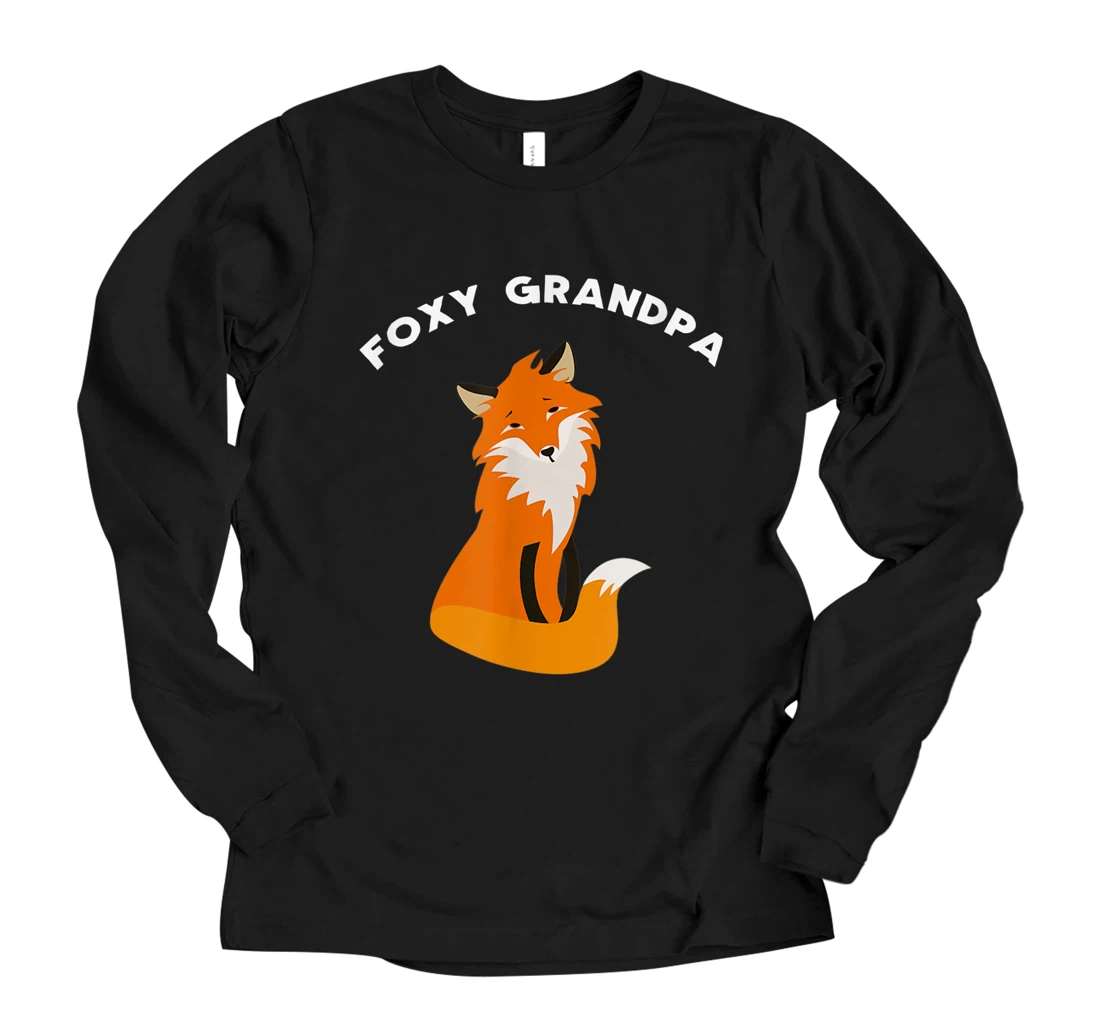 Personalized Foxy Grandpa Fox Animal Lovers Father's Day Long Sleeve T-Shirt