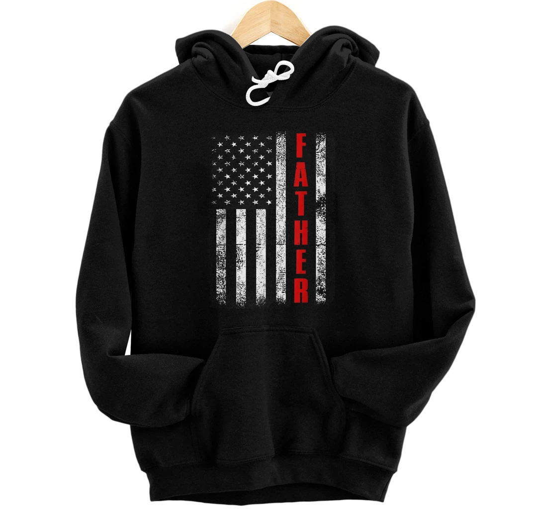 Personalized American Flag US father Dad tee shirt Fathers day Pullover Hoodie