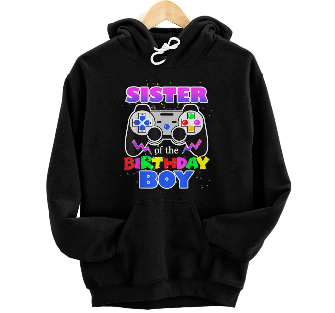 Personalized Sister of the Birthday Boy Video Gamer Birthday Party Pullover Hoodie