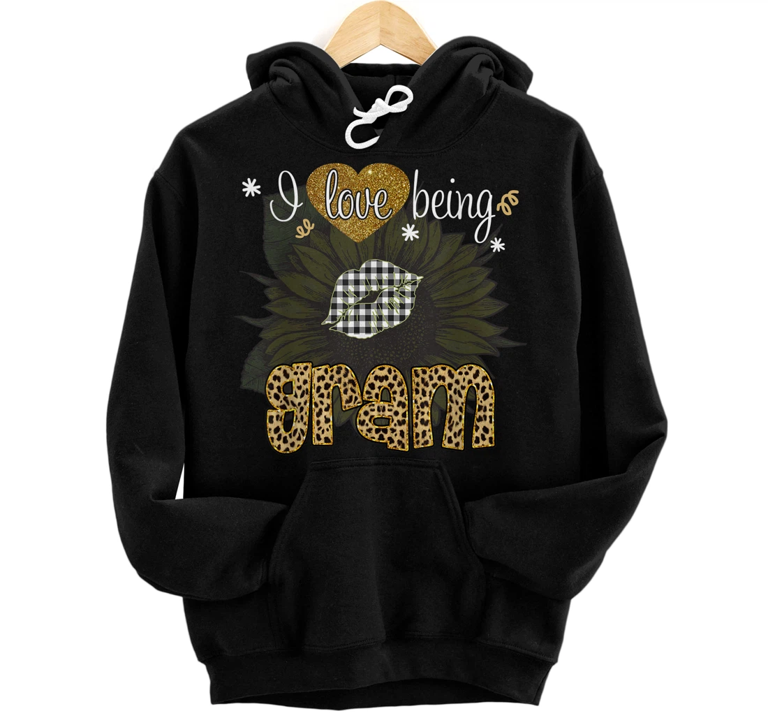 Personalized I Love Being Gram Sunflower Leopard Mothers Day Pullover Hoodie