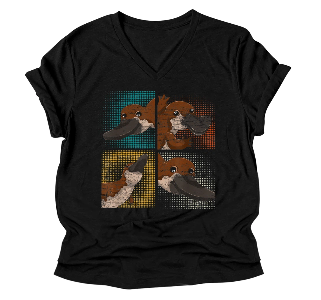 Personalized Zoo Keeper Wildlife Aussie Zoo Animal Australian Platypus V-Neck T-Shirt