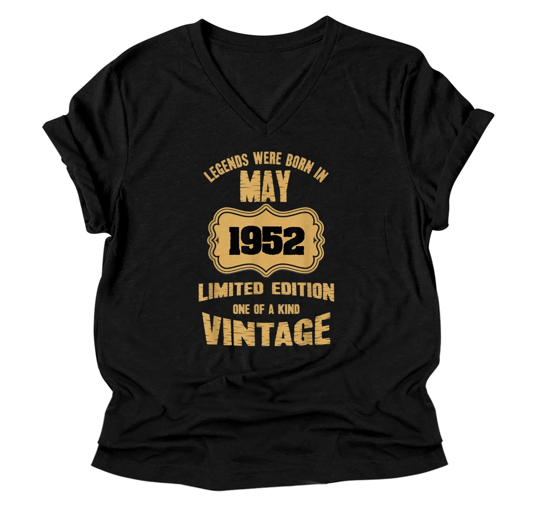 Personalized Legends were born in May 1952 69th Birthday Limited Edition V-Neck T-Shirt